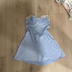 for love and lemons blue mini dress